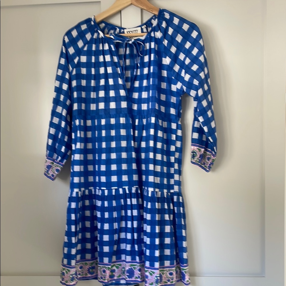 SZ TUCKERNUCK Blue Checkered Kids Dress